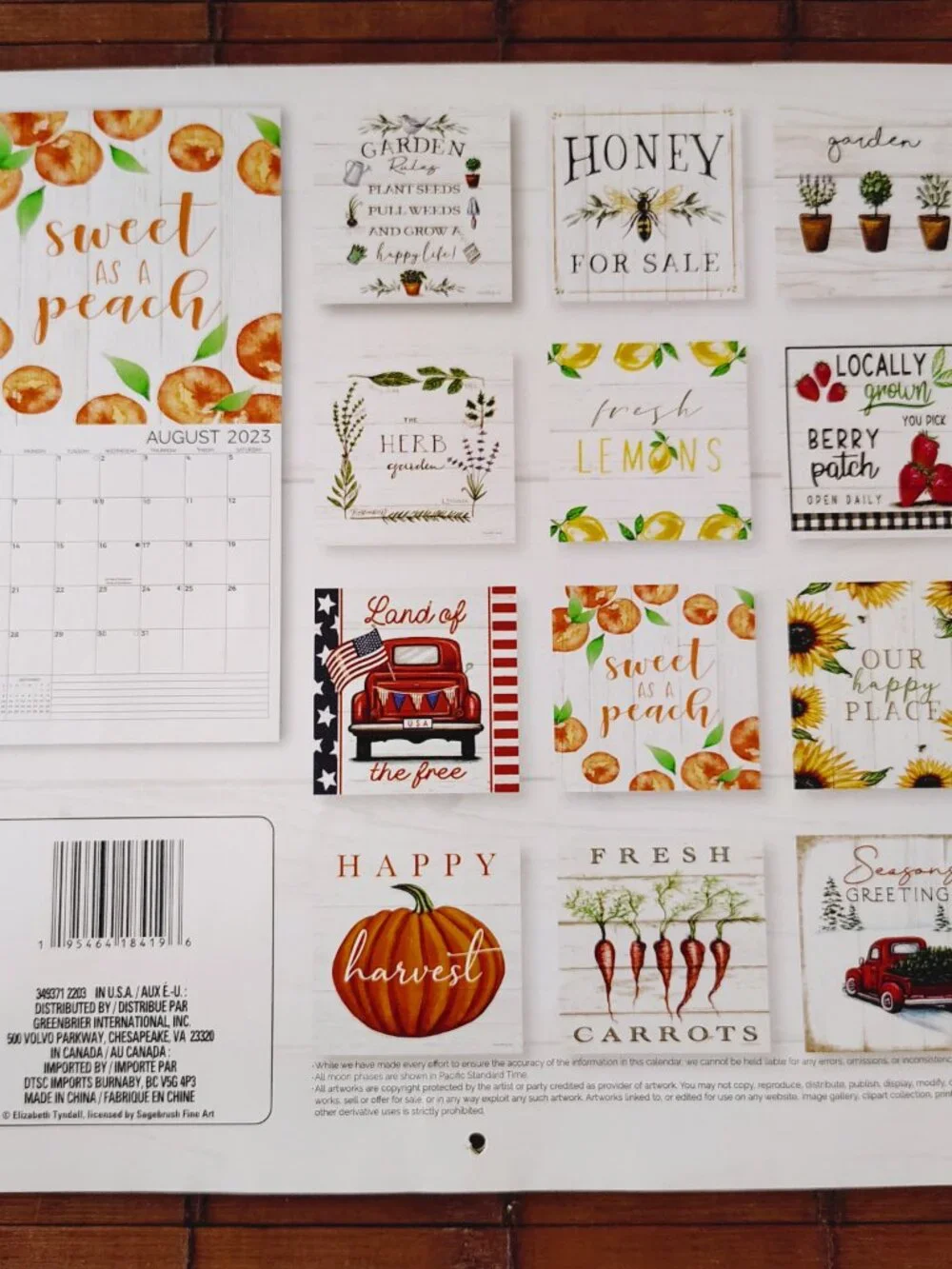 Farm Life 2024 Farmer's Market 2023 Lot 2 Wall Calendars 12 Month